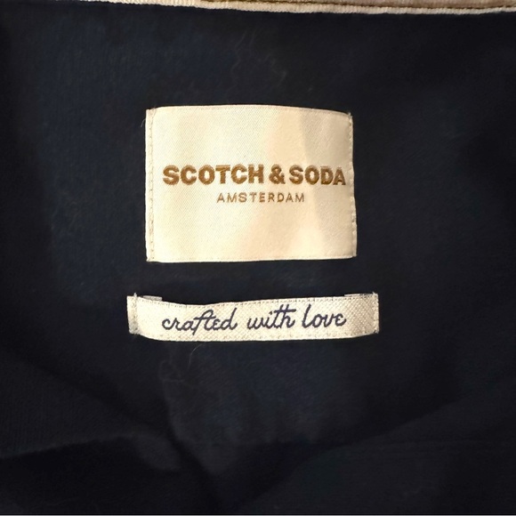 Scotch & Soda Men’s Linen Blend Navy Short Sleeve Shirt Size XL - Picture 10 of 13